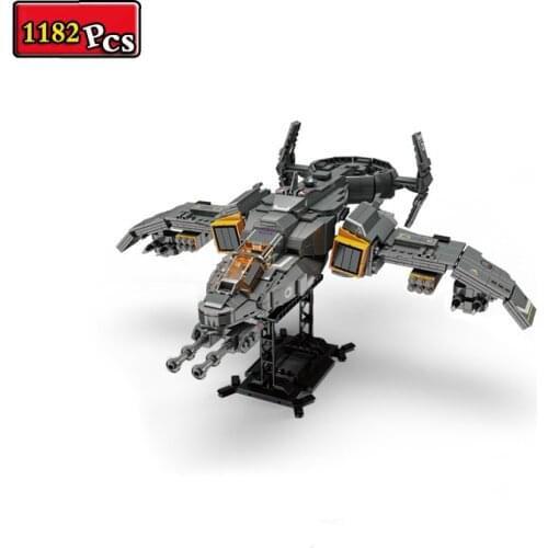 Military Series Sci-Fi Movie Future Technology Space Fighter DIY Model Building Blocks Bricks Toys Gifts