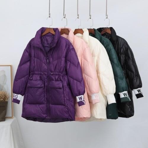 2020 Women Winter Coat Long Sleeve Warm Stand Collar Women Lace-Up Waist Coat Casaco Feminino Tops For Women Jacket Coat