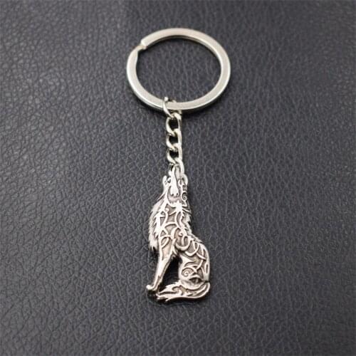 1pcs Norse Viking Celtics Wolf Keychain Wolf Voices Wolf Head Original Amulet Animal Jewelry