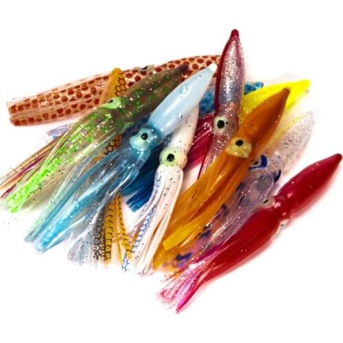 10pcs 8 Cm Random Colour Fishing Lures Sports Entertainment 2021 New Fishing Lure Octopus Skirts Soft Squid Skirts Lure Bait