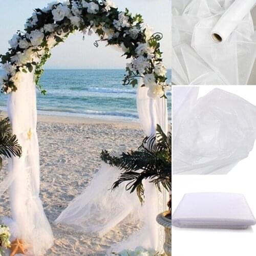 10yard Crystal Tulle Organza Sheer Fabric Tulle Roll Fabric for Wedding Arch Chair Sash Bridal Shower Hen Party Decoration