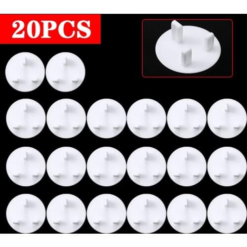 20Pcs Plug Socket Covers Baby Proof Child Safety Protector Guard Anti Electric Plug Guard Cover Caps for UK 3 Pin Sockets