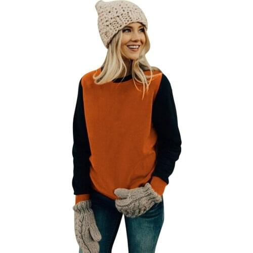 2018 Winter Velet Hoodies Harajuku Hoodies Women Stripped Patchwork O-Neck Pullover Sweatshirt Casual Tops Clothing