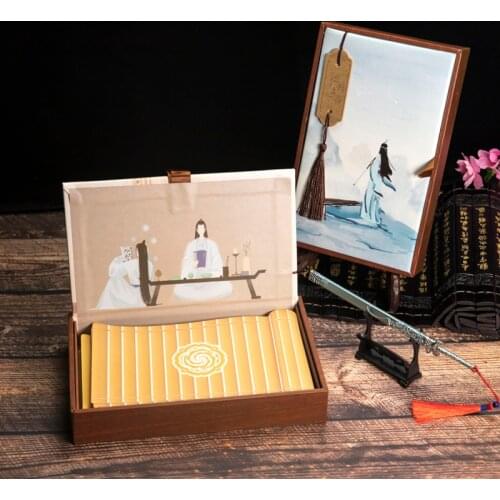 Anime Mo Dao Zu Shi Cosplay The Untamed Wei Wuxian Lan Wangji Cosplay Pu Wooden Box Notebook Party Gifts For Girls CS268