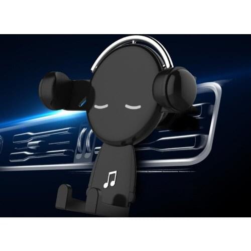Auto Phone Holder 360 Degree Rotation Doll Shape ABS Gravity Air Vent Mount Support Stand for Car