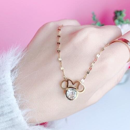 Disney Mickey mouse chain lady Sweater doll accessories Necklace jewelry Minnie pendant female male Sweater Chain gift