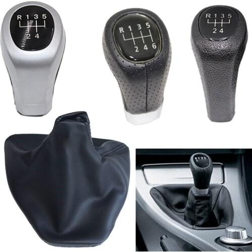 5 /6 speed Leather Car Shift Gear Knob Lever Gaitor Boot Cover For BMW 3 Series E90 E91 E92 E93 decoration accessories
