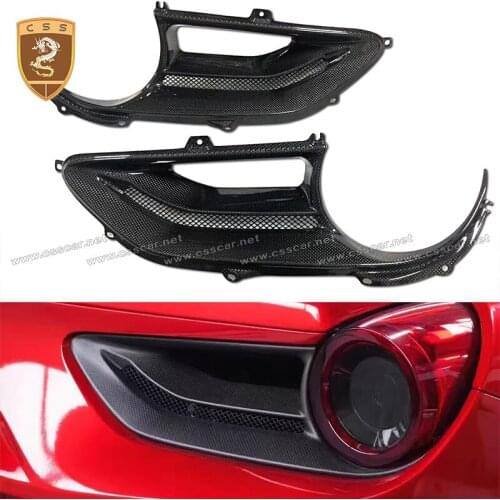 CSSCAR high quality carbon fiber black taillight cover for Ferrari 488 Capristo Style Car rear parts tail lamp shade decoration
