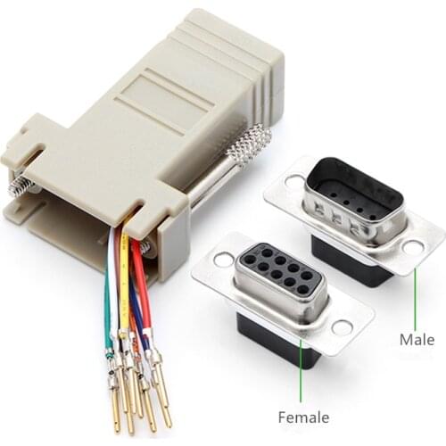 DB9 Female/Male To RJ45 Female/Male DB9 To RJ45 Adapter Connector Rs232 Modular Cab-9as-fdte To Rj45 Db9 for Computer