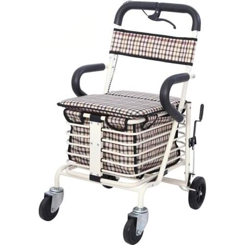 Eco-Friendly folding shopping cart for the elderly high load-bearing durable outdoor chair multi-functional portable trolley