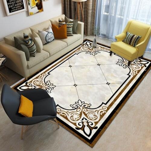 European classical living room mat Nordic custom made carpet Baby crawling mat velvet printed floor mat non-slip bedroom rug