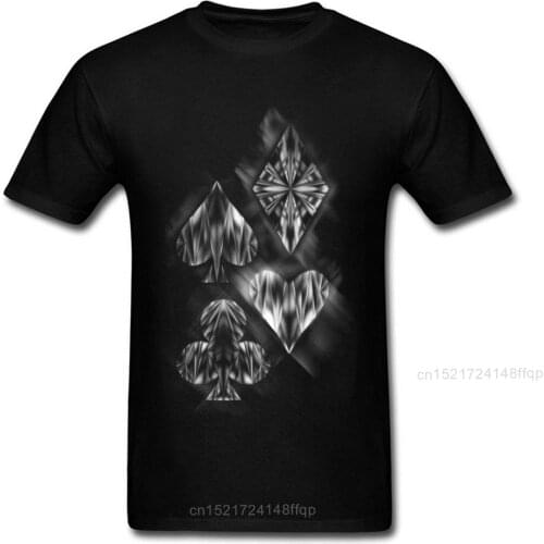 Aces & Ices 2018 Poker Card Player Tops Men T Shirt Summer Clothing Black Hip Hop Anime Designer Gambler Mens Tshirt
