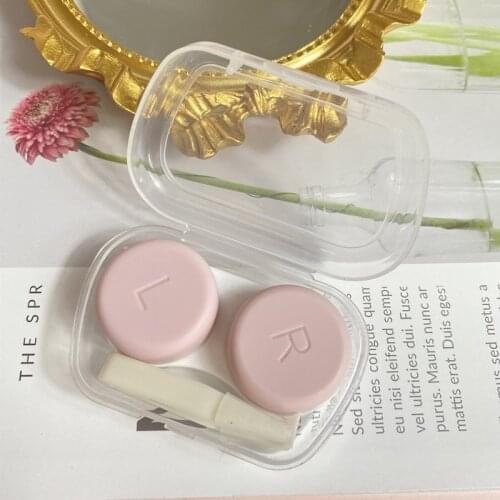 Travel Contact Lenses Case Container Lenses Box Simple Candy Color Contact Lens Case Eye Contact Lens Box For Women Girl