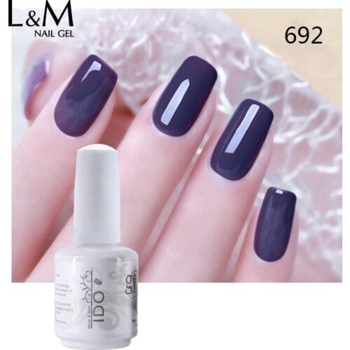 IDO 12 pcs/lot colorful Beauty Violet Gel Series UV Nail Gel Polish soak off led lamp with beautiful lady Art nails long