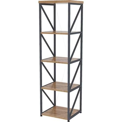 Space Office Metal Office Cabinet Bookshelf Shelf Line 042 Caucasian Oak-Anthracite
