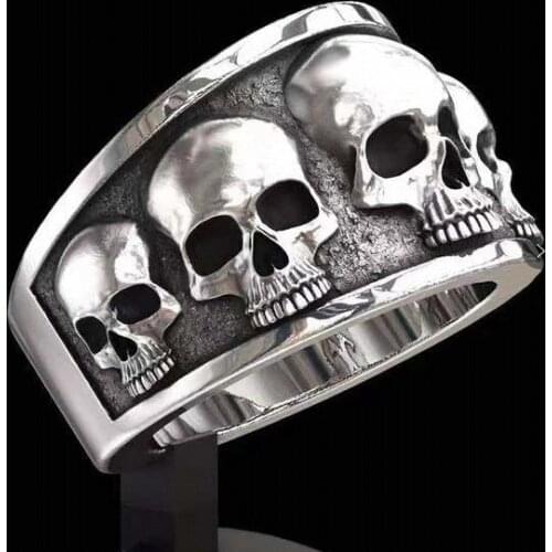 Trendy New Arrival Hip Hop Popular Rings Mens Personality Skull Punk Luxury Jewelry for Men Party Fashion Wholesale