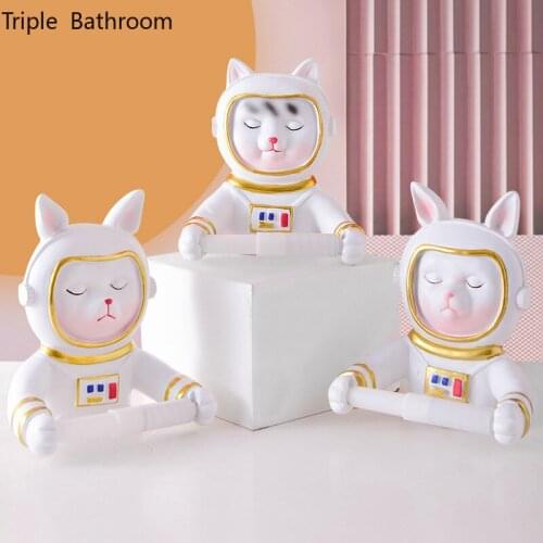 Nordic Astronaut Model Tissue Holder Resin Wall-mounted Toilet Paper Holder Stand Bathroom Decorations Towel Paper Towel Shelf