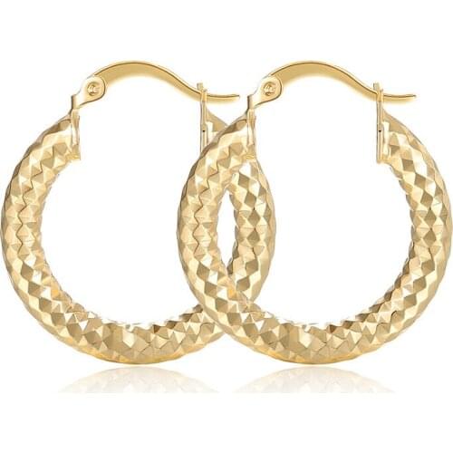 Wholesale Beautifully Designed Large Circle Texture Earrings Round Mmatte Men And Women Wedding Banquet Stainless Steel Jewelry