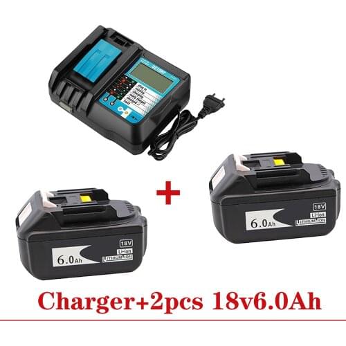 Original BL1860 Rechargeable Battery 18 V 6000mAh Lithium ion for Makita 18v Battery BL1840 BL1850 BL1830 BL1860B+ 4A Charger