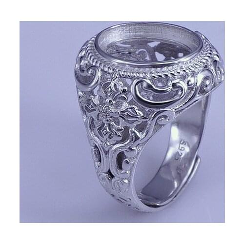 12*16mm 925 STERLING SILVER Men Women Semi Mount Bases Blanks base blank Pad ring rings Setting vajry jewelry gift diy A3244