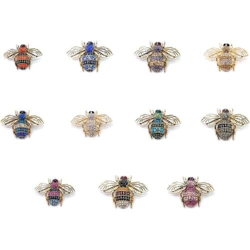 PD BROOCH New Small Bee Animal Brooch Buzzing Full of Zircon Alloy Jewelry Clothing Accessories