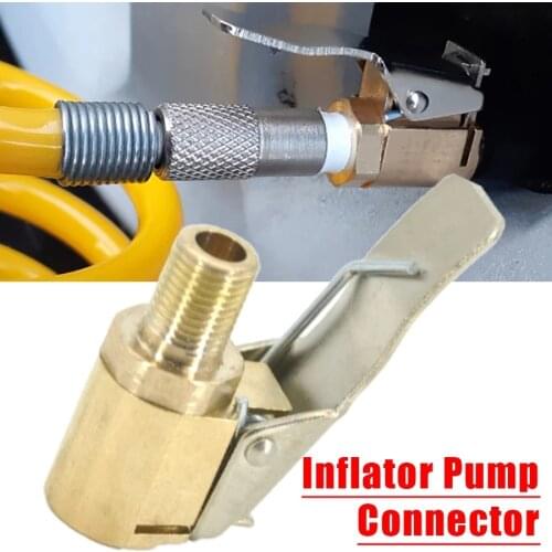 Portable Inflatable Pump for Car Tire Air Chuck Inflator Pump Valve Connector Clip-on Adapter Car Brass 8mm Tyre Wheel Valve