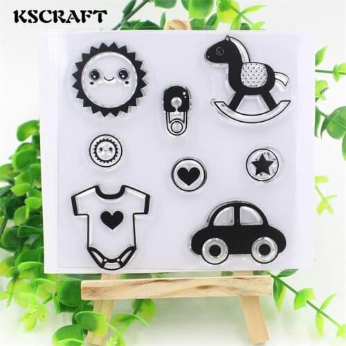 KSCRAFT Baby Clothes Transparent Clear Silicone Stamp/Seal for DIY scrapbooking/photo album Decorative clear stamp sheets 024