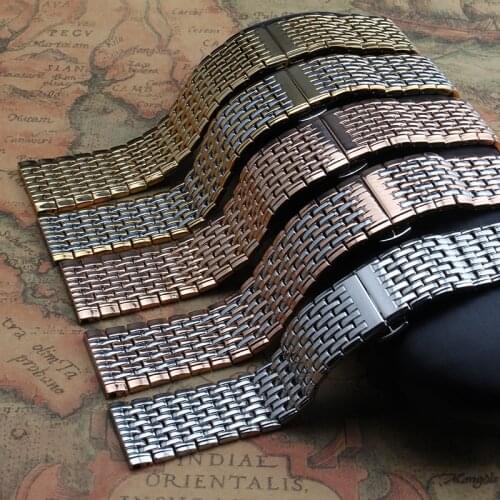 Ultra-thin Stainless steel watchband watch belt strap wristwatches band 20mm 22mm mens watch accessories for quartz watches new