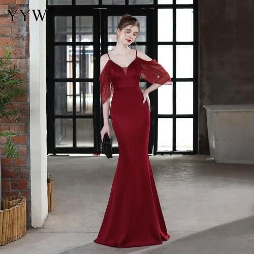 Luxury Long Evening Dresses Women Strap Mesh Sexy Off Shoulder Banquet Formal Cocktail Party Prom Mermaid Vestido Party Gowns