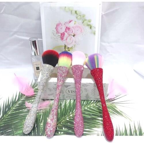 Luxury Diamond Makeup Brushes Shiny Blush Brush Kawaii Makeup Brushes Bling Rhinestone Hair Brush Girlfriend Gifts Makeup Tools