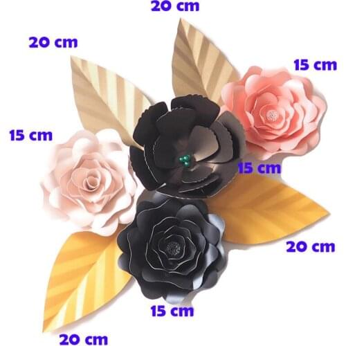 DIY Artificial Flowers Fleurs Artificielles Backdrop Giant Paper Flowers 4PCS Paper Leave 4PCS Wedding Party Decor Baby Shower