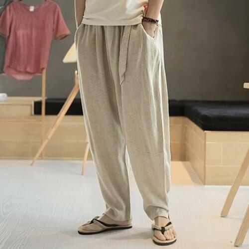 Chinese pants male linen pants men kung fu pants traditional chinese clothing for men TA113