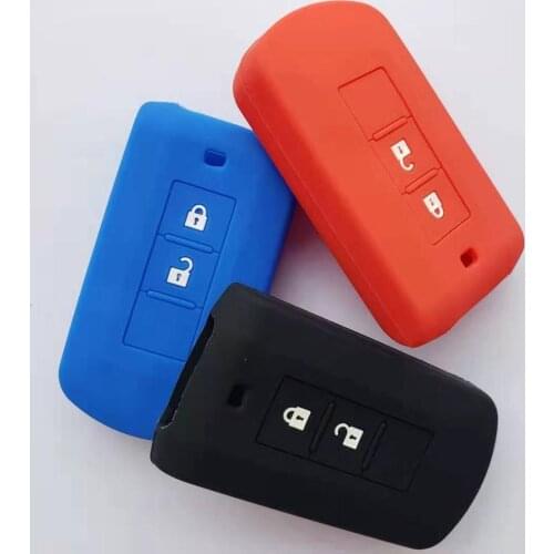 Silicone 2 button remote key fob Cover Protector For Mitsubishi Lancer EX ASX Outlander Pajero Sport L200 ASX fob remote Case