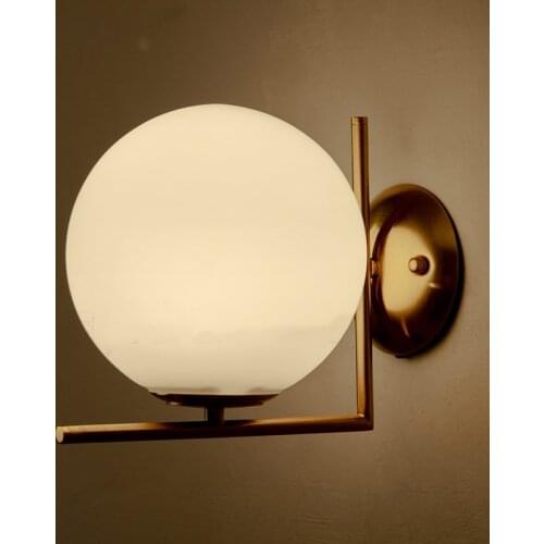 Nordic Glass Ball Dining Light Modern Home Milky Glass Wall Light Bedroom Light Cafe Light Free Shipping