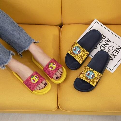 Bathroom Bath Slippers Women Fashion Cute Cartoon Slippers Home Indoor Trend Thick-soled Slippers Men Man Shoes