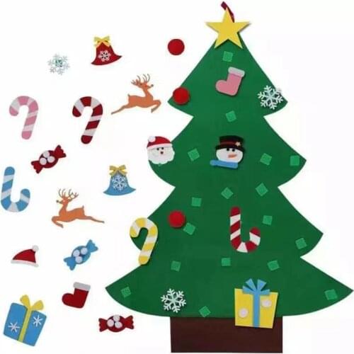 Diy Felt Christmas Tree New Year Gifts Kids Toys Artificial Tree Wall Hanging Ornaments Christmas Decoration For Home