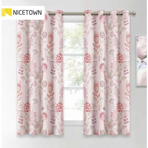 NICETOWN Print Curtains Floral Design Window Treatments Botanical Vintage Country Rustic Style Home Decor Grommet for Bedroom