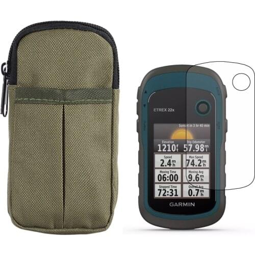 Military Belt Pouch MOLLE Bag Protable Case + Screen Protector Shield Film for Garmin 32X 22X 30 30X 20 20X 10 10X Accessories