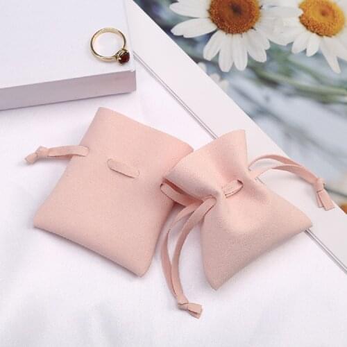 10PCS Microfiber Envelope Pouches Custom Logo Drawstring Bag Jewelry Packaging for Ring Earrings Necklace Gift Presents Pouches