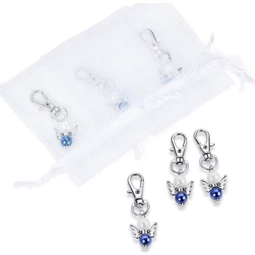 15 Angel Pendants Organza Bags Party Favors Wedding Baptism Christmas Communion Confirmation Gift