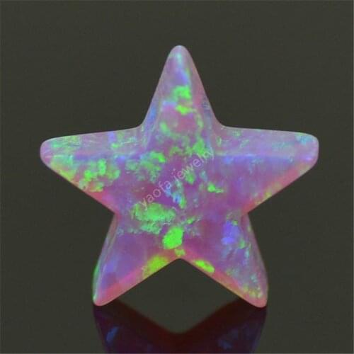20pcs/lot customiz fashion 10mm OP10 pink color lab created opal star necklace for women in 78 colors