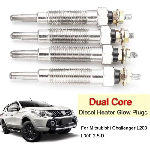 4Pcs/Set Car Dual Core for Diesel Heater Glow Plug For Mitsubishi Challenger L200 L300 2.5 D 4D56