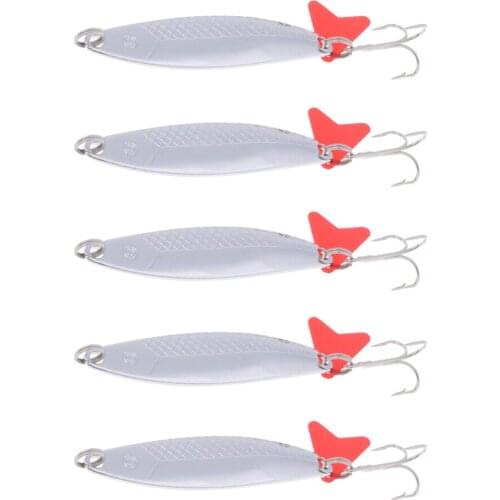 5pcs Spinner Fishing Baits Metal Spoon Crank Baits Tackle Hooks Casting Spoon Lure Hard Baits