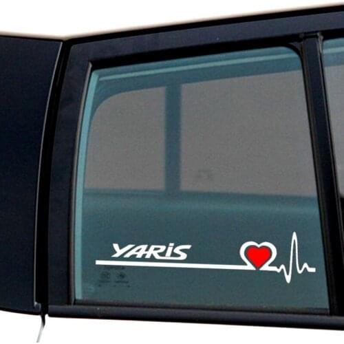 2PCS HeartBeat Electrocardiogram Lip Print Car Stickers Creative For Toyota Yaris Windshield Auto Tuning Styling Vinyls D30