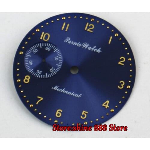 38.9mm blue dial fit eta 6497 movement Watch Case