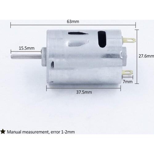 DC 3.7-8V RK380PH Large Torque Micro Motor Strong Magnetic Carbon Brush High Speed Mini DIY Motor 28000rpm, Shaft Dia 2.3mm