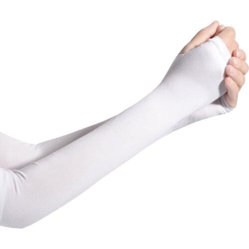 Long Gloves Sun UV Protection Hand Protector Cover Arm Sleeves Ice Silk Sunscreen Sleeves Outdoor Arm Warmer Half Finger Sleeves