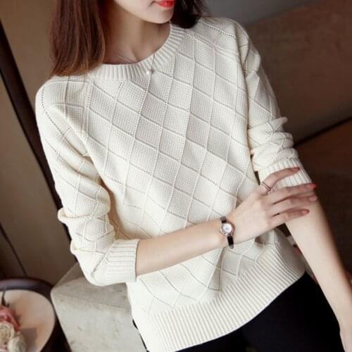 Thick Womens Jumpers Autumn Winter Solid Korea Style o Neck Long Sleeve Ladies Casual Sweaters Knitted Wear for Female