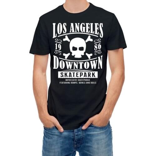 T Shirt Los Angeles Skatepark Skull Shirt Fashion Men Top Tee New T-Shirt Men Fashion Tee Shirts Top Tee Funny