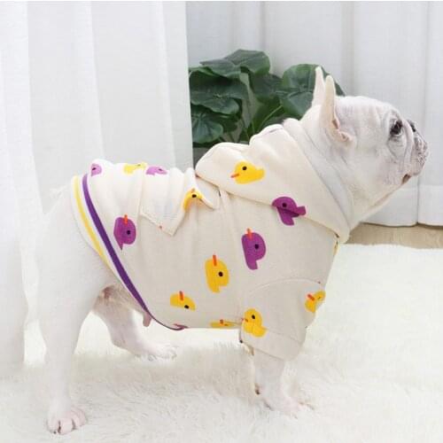 Cotton Dog Clothes for Small Medium Dogs Cute Ducks Print Dog Hoodie Sweet French Bulldog Coat Winter Pets Ropa Perro Products